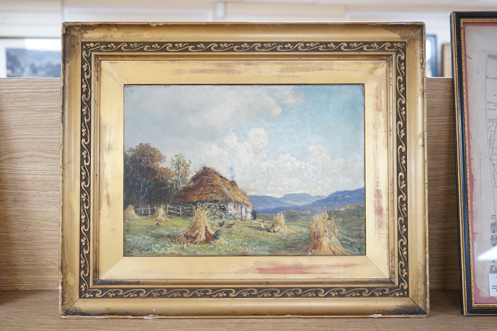 J. Morison, Highland croft, signed, inscriptions and 99PF stencil verso, oil on canvas, 25 x 35cm